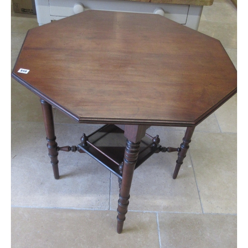 602 - A Victorian hexagonal topped two tier table - restored condition