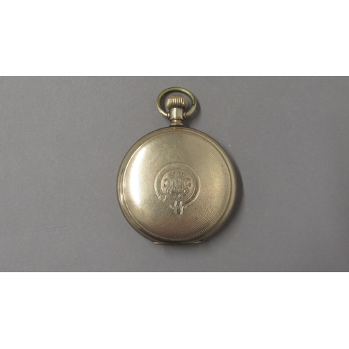 319 - An Elgin gold plated full hunter pocket watch - 5cm diameter - working in the saleroom