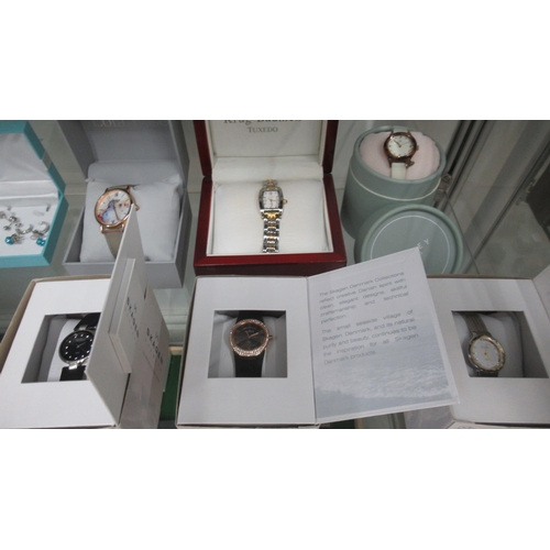 320 - Six quartz ladies watches in boxes - Three Skagen, Radley, Krug-Baumen, Lola Rose