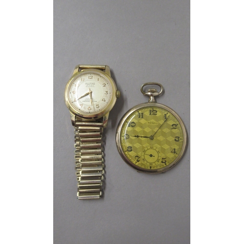 320A - A gents gold plated Allaine Automatic wristwatch - round case 35mm - working in the saleroom - toget... 