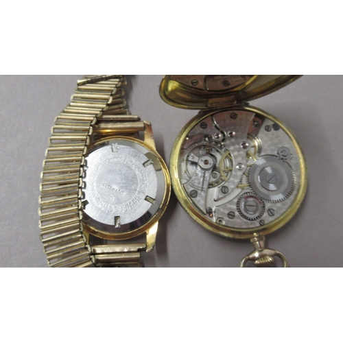 320A - A gents gold plated Allaine Automatic wristwatch - round case 35mm - working in the saleroom - toget... 