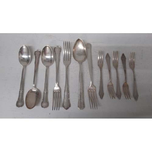 Assorted WMF .800 silver flatware, 12 pieces, approx 16.4 troy oz