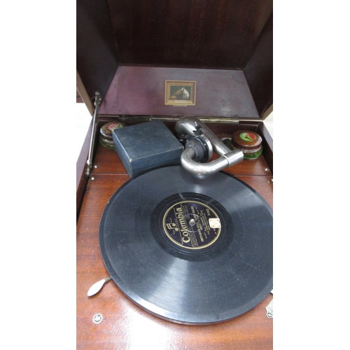 403 - An HMV table top gramaphone in working order