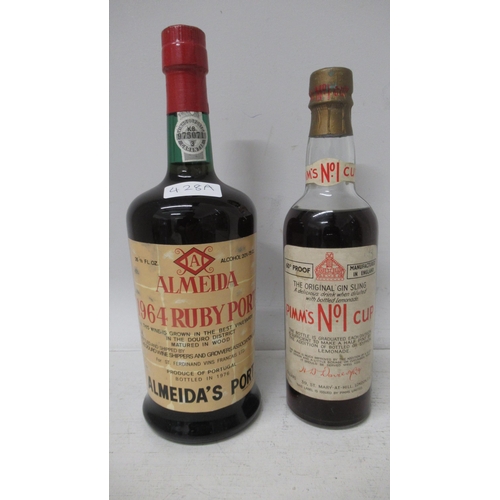 428A - A bottle of 1964 Almeida Ruby Port and a bottle of Pimm's No1 Cup