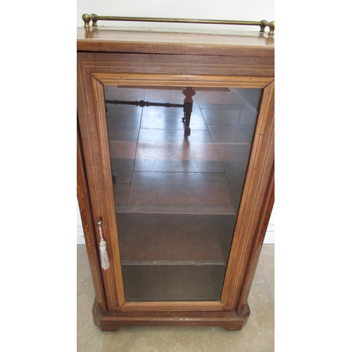 595 - A 19th century walnut and inlaid music / filing cabinet, 88cm high x 51cm wide x 34cm deep