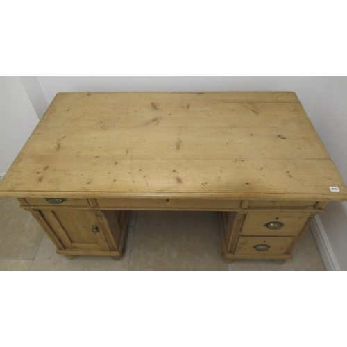 612 - An early 20th century continental pine desk - 143cm wide x 77cm deep x 74cm high