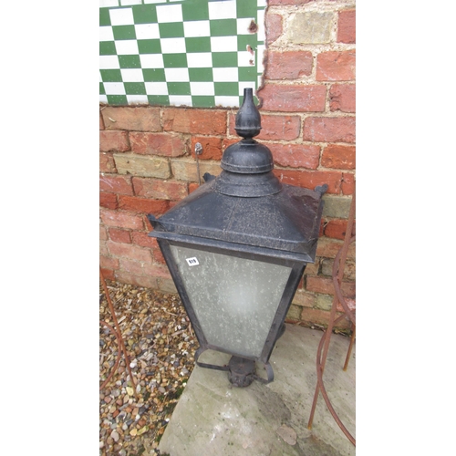 619 - A 19th century style iron and tin lamp post top