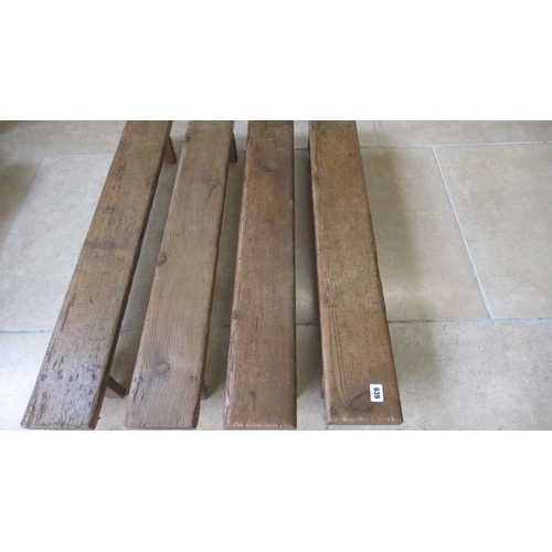 639 - Four Victorian Church kneelers - Height 12cm x Width 90cm x Depth 13cm