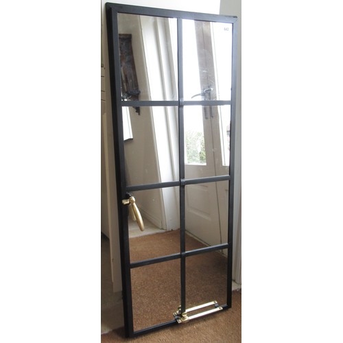 642 - A decorative window frame mirror - 120cm x 48cm