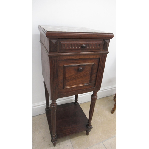 618 - A Continental side cabinet with a marble top - 90cm x 38cm