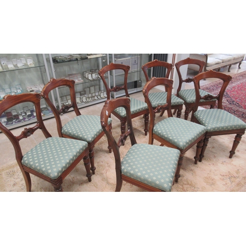 623 - A set of eight 19th century mahogany dining chairs, nicely upholstered in good condition