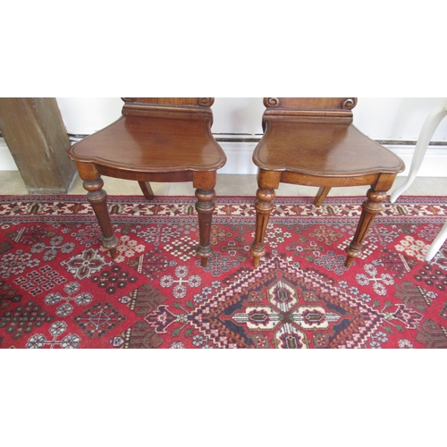 628 - Two 19th century hall chairs, one with turned legs and one with reeded legs