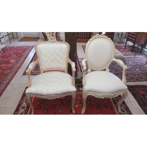 636 - Two cream coloured bedroom chairs