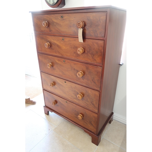 620A - A good quality 19th century style five drawer chest of drawers - Height 146cm x Width 94cm - restore... 