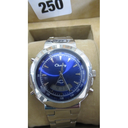 A Chevrolet stainless steel watch, Tachymeter - 40mm crown - in working order