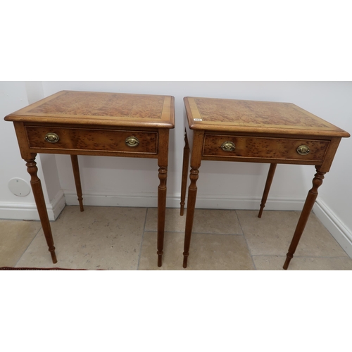 636 - A pair of  yew lamp tables - made by a local craftsman to a high standard - Height 77cm x Width 60cm... 