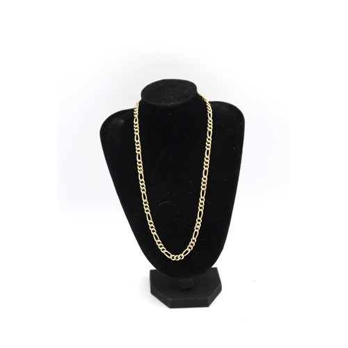 101 - A 9ct yellow gold figaro chain necklace, approx 8 grams, 42cm long