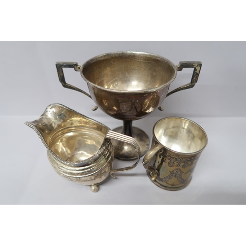 356 - A hallmarked silver cup decorated with bows and swags, London 1873 Martin Hall & Co, and a silver mi... 