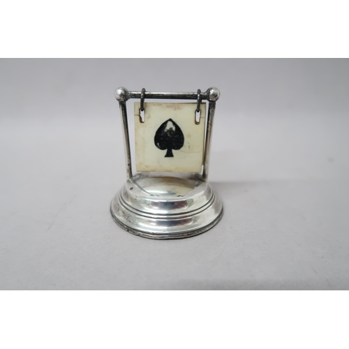 371 - A Hallmarked silver card counter, Henry Perkins London 1920, 5.5cm high.