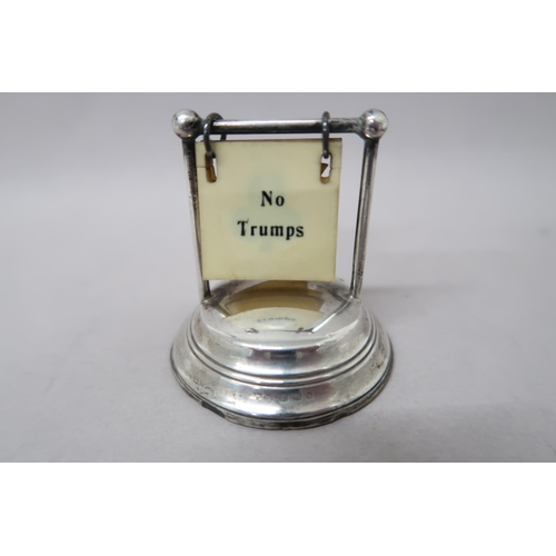 371 - A Hallmarked silver card counter, Henry Perkins London 1920, 5.5cm high.