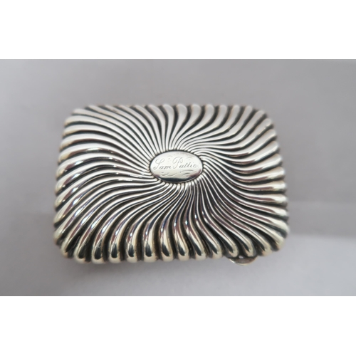 376 - A silver cigarette case with ribbed decoration, approx 2.6 troy oz