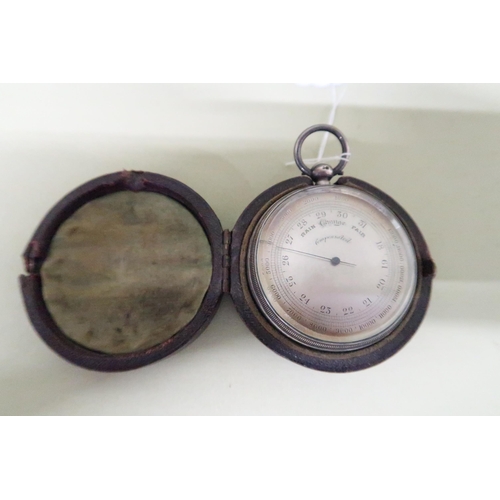 396 - A cased silver compensated pocket barometer - London 1893, maker JS & S