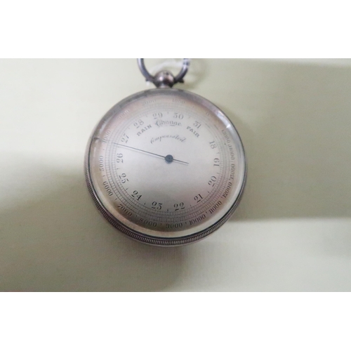 396 - A cased silver compensated pocket barometer - London 1893, maker JS & S