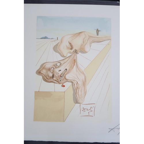 456 - Salvador Dali - Print, unframed - Gianni Schicchis Bite Inferno - 18cm x 25cm - signed