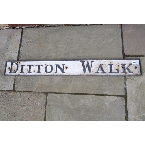 480 - A street sign for Ditton Walk Cambridge, 115cm long