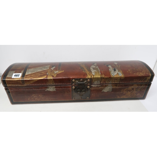 482 - A decorative dome topped Chinese storage box - 59cm