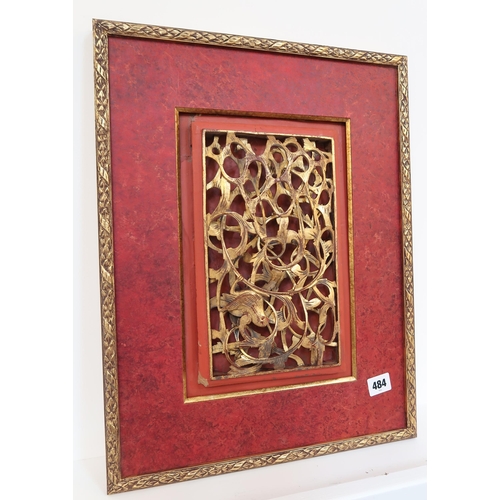 484 - A decorative metal panel - 48cm x 37cm