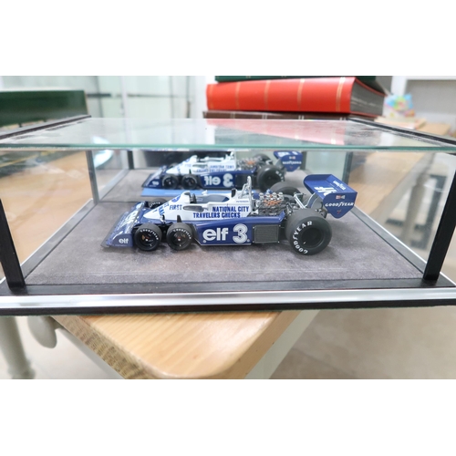 492 - An Autoart Classic Division 1:18 model D type Jaguar, (boxed), an Autoart Jaguar XJB, a Tyrrell P34 ... 