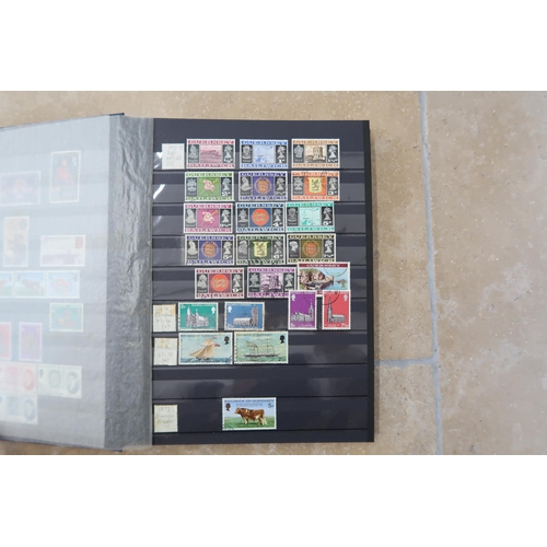 494 - Five stamp albums including Jersey circa 1990's, Guernsey and Alderney, Great Britain circa 1990s, W... 