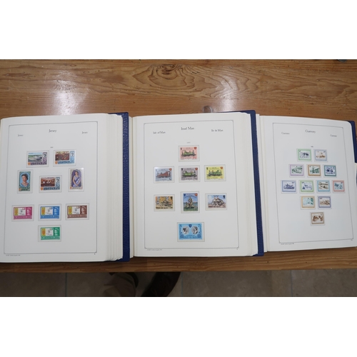 495 - Three stamp albums including stamps from Guernsey, Isle of Man and Jersey 1950s - 1990s