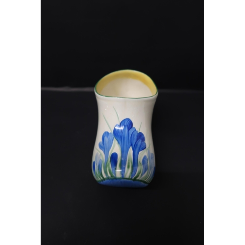 512 - A Clarice Cliff large blue crocus clog, circa 1935, no chips, cracks or restoration