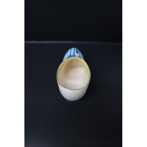 512 - A Clarice Cliff large blue crocus clog, circa 1935, no chips, cracks or restoration