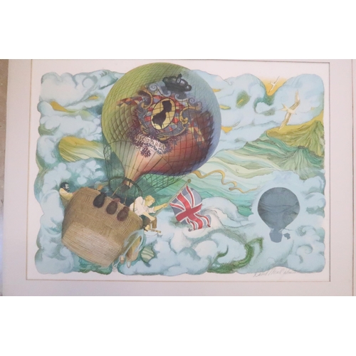 600 - Three Lithograph prints - John McCall Johnson - Five Weeks in a Balloon, Twenty Thousand Leagues and... 