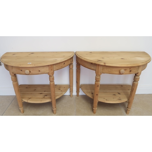 624 - A pair of Ducal pine D end side tables - can be joined together to make one - Width 90cm x Height 70... 