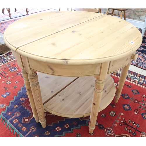 624 - A pair of Ducal pine D end side tables - can be joined together to make one - Width 90cm x Height 70... 