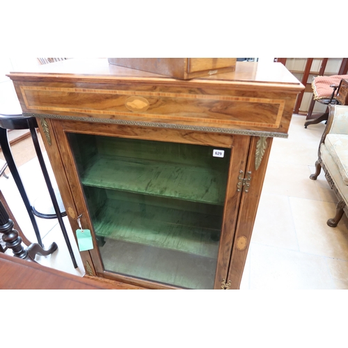 629 - A Regency Rosewood and Tulip-wood Bookcase or Display cabinet with Brass Lion paw feet. 
83 cm wide ... 