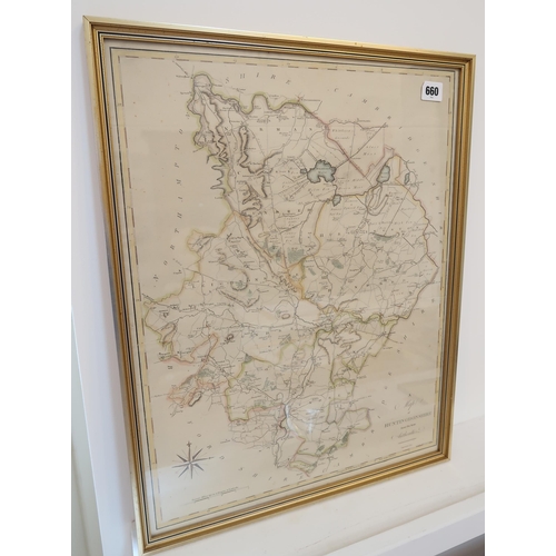 660 - A map of Huntingdonshire by Cary circa 1809 - 56cm x 45cm