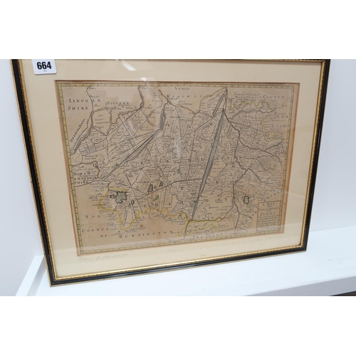 664 - A map of Great Level of Fens by Harris after Jones Moor circa 1701 - 41cm x 30cm