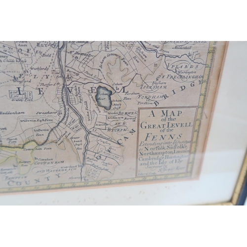 664 - A map of Great Level of Fens by Harris after Jones Moor circa 1701 - 41cm x 30cm