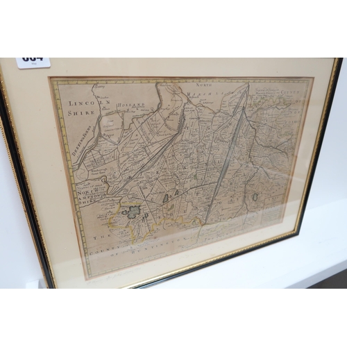 664 - A map of Great Level of Fens by Harris after Jones Moor circa 1701 - 41cm x 30cm