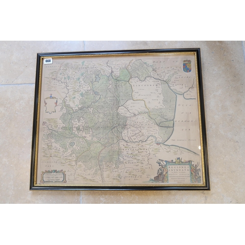 668 - A map of Regiones Invndate by Blaeu - double sided circa 1645 - 56cm x 45cm