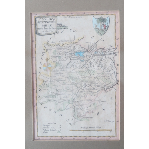 676 - A framed map of Huntingdonshire by Hogg circa 1784 - 15cm x 10cm