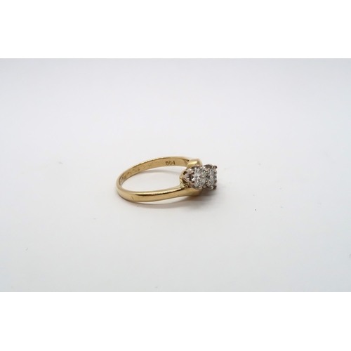 90 - An 18ct yellow gold 3 stone diamond ring, total diamond weight 1ct, diamond weight is marked on the ... 