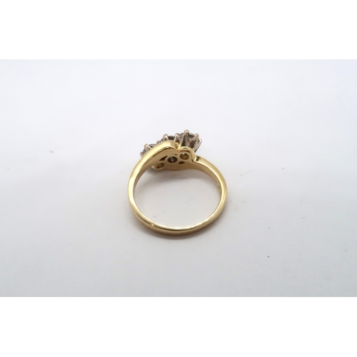 90 - An 18ct yellow gold 3 stone diamond ring, total diamond weight 1ct, diamond weight is marked on the ... 