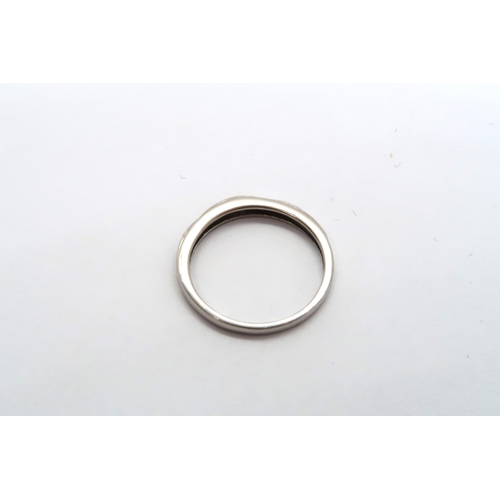 95 - A paladium diamond band ring, size N/O