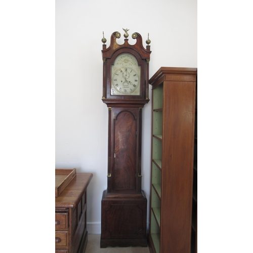 615 - A longcase clock by Fletcher of Cambridge, 8 day movement in a mahogany case, roman numerals and sub... 